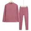Conjunto Térmico Novo de Inverno 2025 para Mães de Meia-Idade e Idosas, Conjunto de Duas Peças Base para Outono e Inverno Feminino