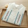 Camisa Blanca de Algodón Puro de Manga Larga para Mujer, Nueva Chaqueta Bordada de Primavera y Otoño, Diseño Holgado Adelgazante, Top de Nicho