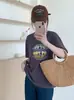 Envío Directo desde el Mercado de las Trece Líneas: Camiseta de Algodón Copo de Nieve, Envío Directo de Una Pieza, Cuello Redondo, Adelgazante, Versátil, Manga Corta, Verano, Fábrica de Origen