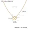 Miduoduo Super Flash 5A Circonita Diamante de 2 mm Flor de Cuatro Hojas Corazón Set de Pulsera y Collar Joyería de Acero Inoxidable Chapado en Oro de 18K