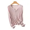 Novo Cardigã Fino Estilo Francês com Gola Redonda, Tricô Ribatê Fino Ajustado ao Corpo para Mulheres, Blusa de Manga Longa para Primavera e Verão, Camisa para Ar Condicionado