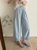 Calça de Renda Wide Leg Nova Primavera e Verão 2025 Feminina Estilo Coreano Solta Versátil Cintura Alta Reta para Mulheres
