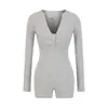 Body Ins de Estilo Americano Doce e Picante Sexy com Decote V Cruzado e Manga Longa para Mulheres, Top Camiseta Outerwear de Corte Justo