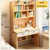 Combinação de escrivaninha e estante, escrivaninha estudantil para uso doméstico, escrivaninha para quartos de meninas, mesa de computador estreita para escritórios em quartos, projetada para ser colocada contra a parede
