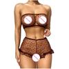 Ropa interior sexy Europa y Estados Unidos comercio exterior en julio Nuevo adecuado para usar señoras malla con lunares rojos traje