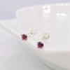 Pendientes de cuatro garras de plata esterlina S925 con explosiones transfronterizas entre Europa y Estados Unidos, joyería de oreja masculina y femenina de piedra roja Joker de moda al por mayor