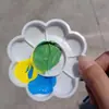11.5cm Color Flor de Ciruelo Paleta de Plástico para Pintura y Arte Infantil Paleta para Pintura Acrílica y Gouache