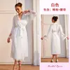 Bata de malla OZON con lunares satinados y manga acampanada con cinturón, bata de baño nupcial de longitud media, bata para mujer para el hogar y el exterior 1259
