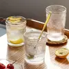 Estilo INS vaso de girasol vidrio texturizado vintage taza de vidrio taza de café celebridad de internet borde dorado regalo para el hogar Taza
