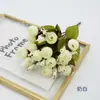 Flor Q mei simulación capullo de té pequeño rosa decoración hogar sala de estar arreglo floral accesorios de fotografía diseño de escena de boda