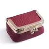 Porta-moedas Compacto Feminino, Porta-moedas de Couro de Primeira Camada, Mini Bolsa para Pequenos Objetos e Cosméticos, Bolsa para Joias de Couro Genuíno, Carteira Feminina