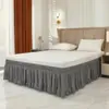 2026 Nuevo Estilo Color Sólido Elástico Amazon Falda de Cama con Volantes con Falda de Cama Elástica Incorporada