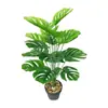 Planta Verde Artificial Transfronteriza en Maceta con 18 Cabezas de Monstera, Hojas de Lluvia de Primavera y Plantas Falsas de Hoja Perenne para Decoración de Paisaje del Hogar