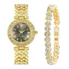 Conjunto Feminino Atacado Relógio, Relógio Feminino Simples Versátil com Diamantes, Relógio Feminino Fresco Estilo Coreano DIY