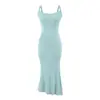 Elegante y con curvas figura camisola vestido para mujer, verano entallador de cintura cola de pez bodycon falda larga, vestido tipo tank top elástico