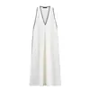 Vestido Longo Solto Zr Feminino Estilo Europeu e Americano 2025 Retrô Francês Cor Blocada de Nicho Verão Feminino Preguiçoso