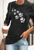 Comercio exterior estación independiente tienda propia shopify Amazon transfronterizo diente de león Fe impresa camiseta de manga larga para mujer