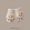 Luvas Infantis Outono e Inverno Novo Estilo Meninos Fofas Quentes Luvas de Meninas com Pescoço Pendurado Inverno Espessas Luvas Bebê à Prova de Frio