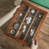 Caja de Almacenamiento de Escritorio Vintage Escritorio de Oficina Miscelánea Llave Dormitorio Joyería Adornos de Muñecas Estante de Almacenamiento Acrílico a Prueba de Polvo
