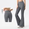 Pantalones de Yoga Forrados de Polar para Mujer, Calientes de Invierno, Bloqueo de Temperatura, Pantalones de Fitness Amigables con la Piel, Cintura Alta, Control de Abdomen, Pantalones de Yoga Acampanados, Pantalones Largos