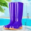 Queda Brusca de PreçoBotas de chuva de cano alto para mulheres, sapatos impermeáveis, sapatos de borracha, botas d'água para mulheres adultas, sapatos d'água espessados para cozinha para mulheres