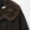 Ropa de Abrigo para Mujer Estilo Europeo y Americano Exportación Transfronteriza Chaqueta Za Lana Mezclada Efecto Piel Sintética Cuello