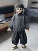 Conjunto de Sudadera con Cremallera Media para Niños de Primavera y Otoño Estilo Coreano Conjunto Deportivo de Dos Piezas para Niños Pequeños y Medianos Ropa Fresca de Comercio Exterior