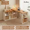 Mesa de Canto de Madeira Maciça Estante Mesa Integrada Estudo em Casa Quarto de Estudante Mesa de Estudo Escrita Mesa para Computador de Mesa Quarto