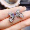 Venta al por mayor de fábrica Populares Pendientes de Piedra Lunar Natural Plata S925 Incrustación Piedra Principal 4*5 Joyería de Lujo Venta Directa de Fábrica