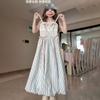 Conjunto Versátil de Duas Peças com Renda Estilo Japonês para Meninas Mais Velhas, Novo Conjunto de Verão com Saia Curta Floral e Saia Longa Casual