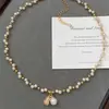 Colar com Pingente de Pérola Cabacinha de Zircônia com Contas Corrente Leve de Luxo Nicho para Clavícula Nova Joia Chinesa Versátil para Mulheres com Toque de Alto Padrão