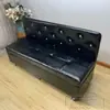 Taburete Sofá Almacenamiento Simple de Cuero con Respaldo, Taburete de Almacenamiento para Dormitorio, Apartamento Pequeño, Taburete Sofá para Salón de Belleza, Se Puede Usar como Taburete para Cambiarse los Zapatos