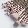 Ferramentas Profissionais de Maquiagem Conjunto de 20 Pincéis para Olhos Cabo Pontiagudo Cerdas Macias Tricolor Pincel para Pó Solto Pincel para Olhos Multifuncional