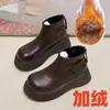 Botas Curtas Versáteis com Salto Plataforma para Aumento de Altura para Mulheres, Novos Sapatos Birkenstock de Inverno 2026, Botas Chelsea, Botas Martin Acolchoadas de Algodão, Sapatos de Algodão