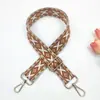Estilo Novo Transfronteiriço 3,8cm Estilo Étnico Alça Larga para Ombro com Bordado de Padrão Diamante, Acessório de Bolsa Lanyard com Alça Longa Transversal