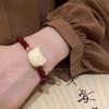 Pulseira Vermelha Tushan: Design Original Inspirado pela Raposa Casamenteira, Pulseira de Impressão de Nicho, Estilo Simples e Versátil