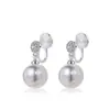 Pendientes de Plata de Ley S925 con Aguja, Perla de Circonita, Pinzas para Orejas sin Perforar Tipo Mosquitero, Elegantes Accesorios para Orejas, Nuevo Modelo 2026
