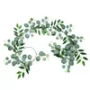 Hojas de Eucalipto Artificiales, Enredaderas de Eucalipto, Decoración de Pared para Fondo de Boda, Enredaderas Falsas, Paisajismo Exterior, Hojas de Sándalo para Mesa, Hojas Falsas