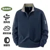 Moletom masculino plus size para outono, t-shirt esportiva masculina respirável e amigável à pele com zíper parcial, blusa masculina quente atacado