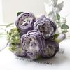 5 Peônias Pequenas, Buquês Pequenos Coreanos, 5 Rosas Philopos, Flores Artificiais, Buquês de Rosas para Casamento em Casa