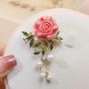 Presente festivo luxo elegante pérola artesanato vintage flor de peônia rosa acessórios broche de alta qualidade atacado