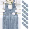 Amazon Transfronterizo Caminero de Mesa de Tela Arrugada Estilo Bohemio Gasa Retorcida Arrugada Decoración para Boda Fiesta Caminero de Mesa