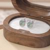 Pendientes de plata de ley S925 con diseño de ciervo, de jade azul, estilo retro, sencillos, geométricos y cuadrados, elegantes, con diamantes a juego.