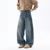 Jeans sueltos de pierna recta estilo americano para hombre, pantalones largos versátiles de moda, jeans casuales para hombre, pantalones vintage que alargan las piernas