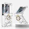 Funda para teléfono móvil Samsung Z Flip6 con diseño creativo de ondas pintadas, con bisagra de airbag, carcasa transparente con todo incluido