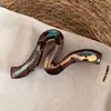 Pinza para el pelo de pintura al óleo retro estilo coreano pintada a mano, una pinza de tiburón sofisticada y elegante para la parte trasera de la cabeza, accesorio para el cabello