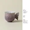 Ino Kiyosong Ritmo Púrpura Flor Branca Pintada à Mão Borboleta de Cerâmica Xícara de Anfitrião, Xícara Pessoal de Alto Valor, Xícara Especial, Xícara de Chá da Deusa