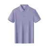 Camisa polo 220g 80 fios algodão mercerizado de fibra longa 3 fios, camiseta de verão algodão-elastano manga curta, roupa de trabalho com bordado