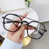 2026 Óculos de Metal com Lentes Anti-Luz Azul de Viga Dupla, Modernos e Descolados, Óculos para Miopia da Moda, Óculos Retrô Lisos para Jovens