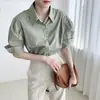 Camisa Chic de Verano Nuevo Estilo Coreano de Manga Corta con Diseño Sencillo